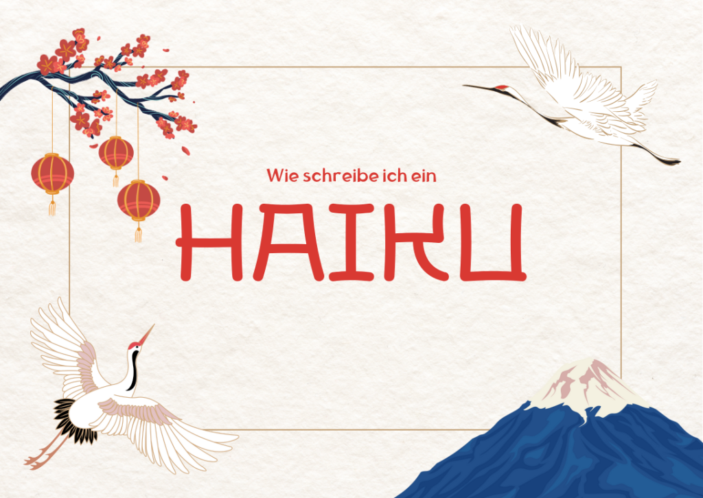 Wie schreibe ich ein Haiku? Japanisches Schmuckbild
