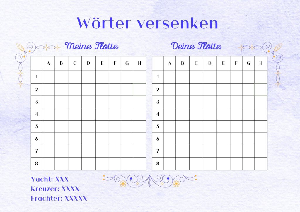 Vorlage zum Ausfüllen